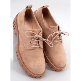 Semišové mokasíny Amparo Khaki na platformě béžový 2