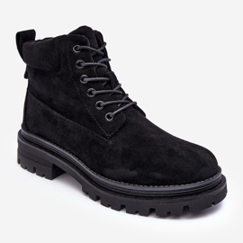 PM1 Semišové Trappers zateplené kotníkové boty Black Alden černý 1