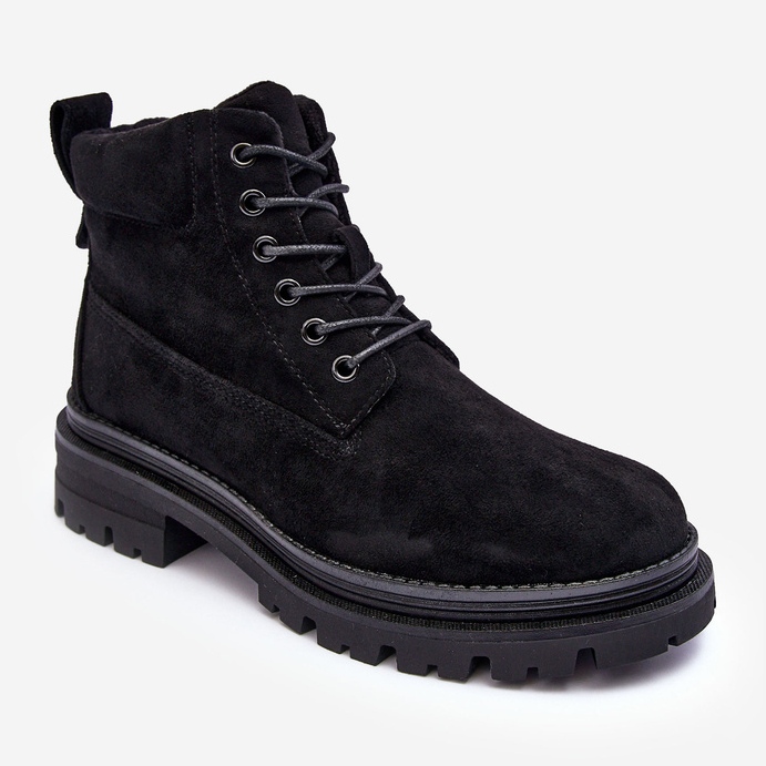 PM1 Semišové Trappers zateplené kotníkové boty Black Alden černý 1
