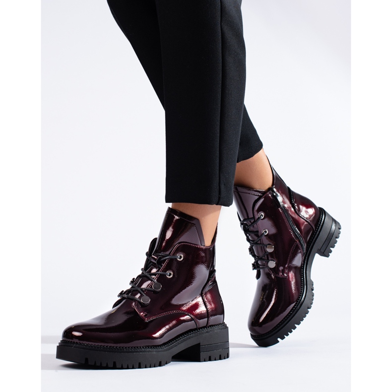 W. Potocki Vínové lakované kozačky značky Potocki červené 2