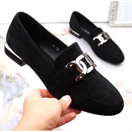 Dámské semišové boty s řetízkem, černé Sergio Leone MK732 černá 1