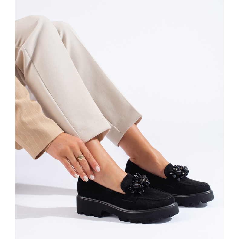Dámské černé semišové mokasíny Shelovet černá 1