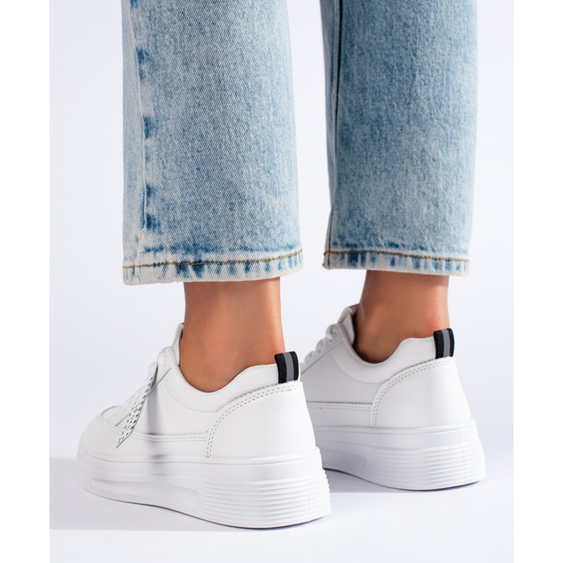 Bílé tenisky na platformě Shelovet bílý 1