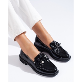 W. Potocki Dámské lakované boty s mašlí Potocki černá 1