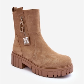 Masivní semišové dámské ploché boty Béžová Lunai béžový 2 Masivní semišové dámské ploché boty Béžová Lunai béžový 2