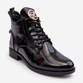 PH2 Dámské lakované boty se zdobením, Black Attiame černá 1 PH2 Dámské lakované boty se zdobením, Black Attiame černá 1