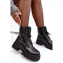 PS1 Dámské šněrovací kotníkové boty na plochém podpatku, černá Brenhile 2 PS1 Dámské šněrovací kotníkové boty na plochém podpatku, černá Brenhile 2
