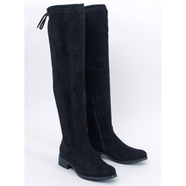 Černé semišové kozačky nad kolena Meyers černá 1