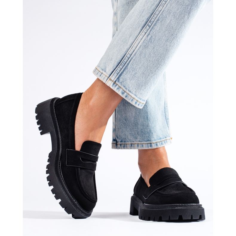 Dámské černé semišové mokasíny Shelovet černá 1