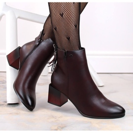 Dámské vínové zateplené kotníkové boty Jezzi červené 1