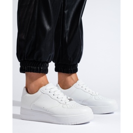 W. Potocki Bílé tenisky na platformě Shelovet bílý 1 W. Potocki Bílé tenisky na platformě Shelovet bílý 1