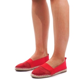 Prolamované espadrilové tenisky 188-38 červené červený 2