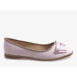 Růžové balerínky s mašlí SK40 růžový 1