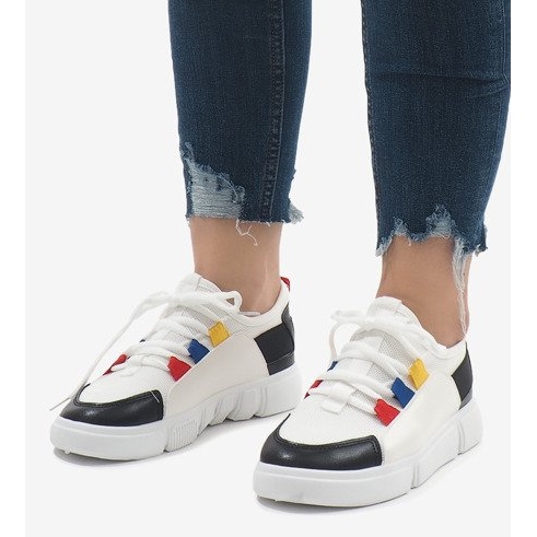 Černé a bílé sportovní boty tenisky 2018-9 bílý 1