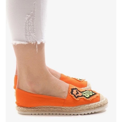 Oranžové espadrilky L-1047 pomerančový 2