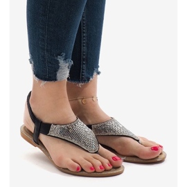 Černé sandály zdobené B-935 černá 2 Černé sandály zdobené B-935 černá 2