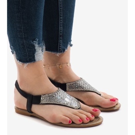 Černé sandály zdobené B-935 černý 1