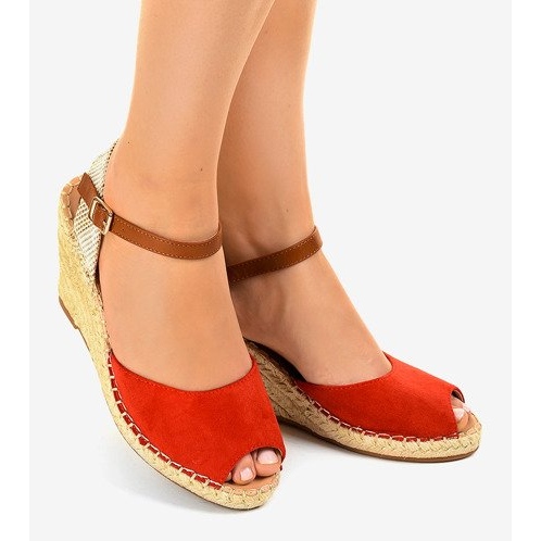 Červené klínové sandály 2895 1