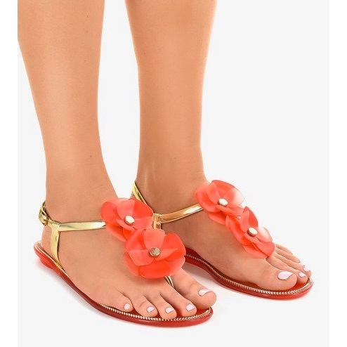 Červené pantofle na květiny KG19P 1