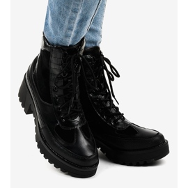 Černé semišové kožené boty G-7646 černý 1