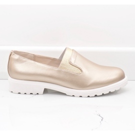 Zlaté nazouvací boty na platformě XC683-3 zlatý 1