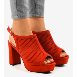 Červené sandály s otevřenou patou 9R82 červený 1