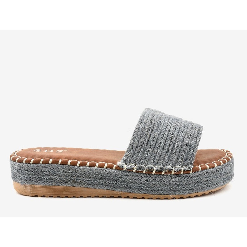 Modré pantofle espadrilky 7970-PL šedá 1