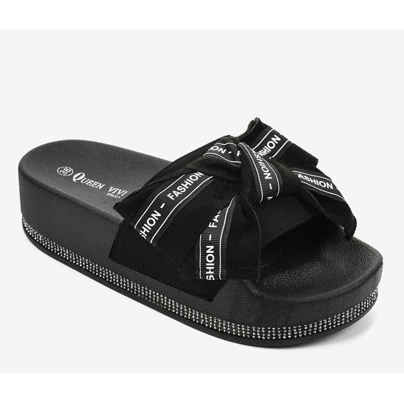 Černé ležérní pantofle 218-207 černá 1 Černé ležérní pantofle 218-207 černá 1