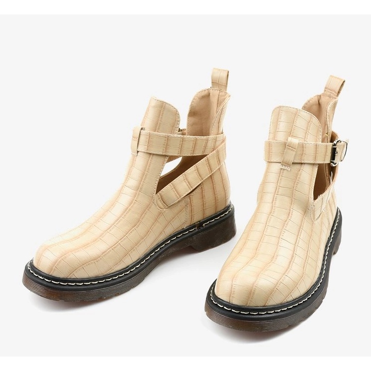 Béžové kozačky se sponou Nillda béžový 1