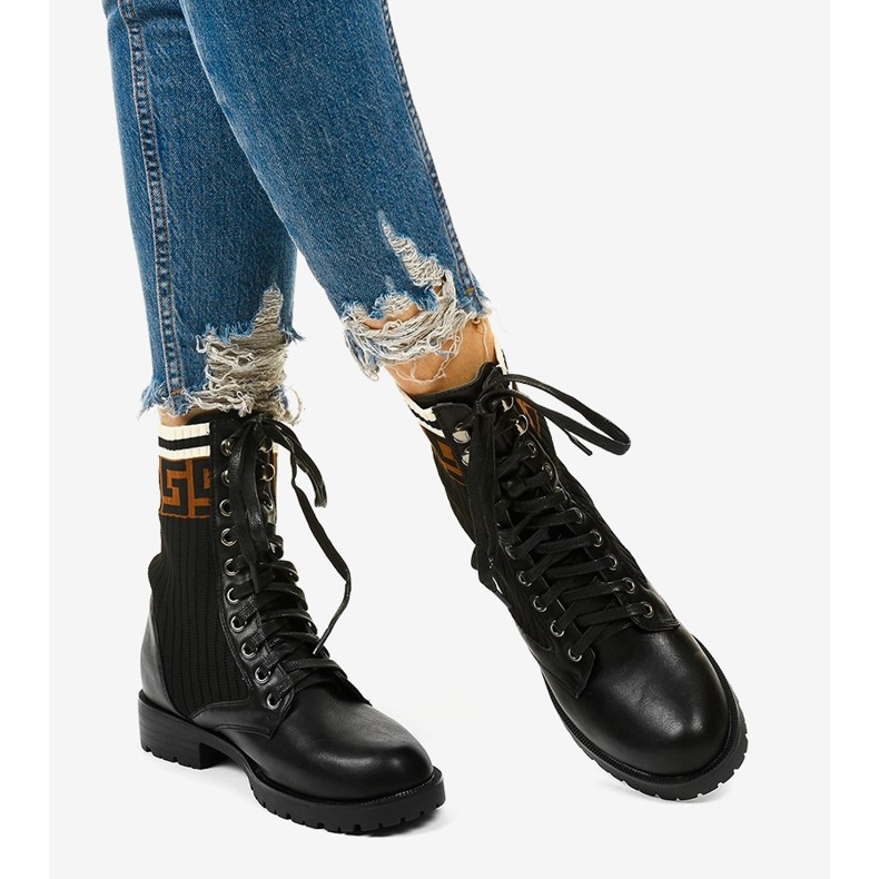 Černé boty s ponožkou Ferniehill béžový černá 1