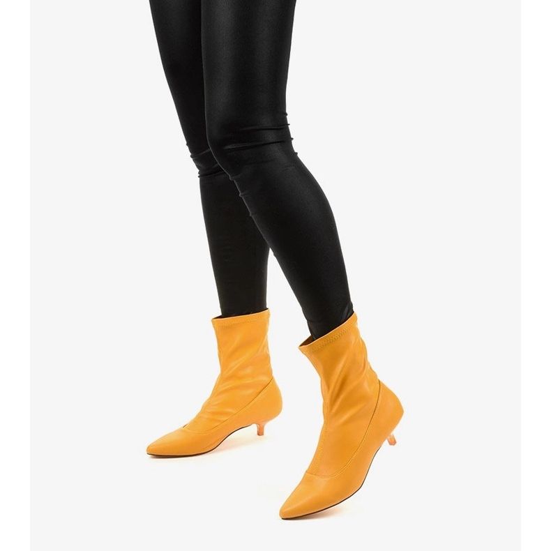 Žluté vysoké podpatky s ponožkou Ragemour žlutá 1