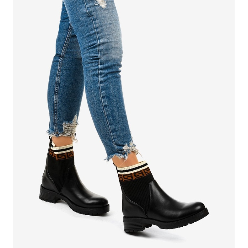 Černé kozačky s ponožkou Mangtoris černá 1