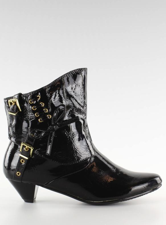 Boty s lukem 5196-3V černě lakované černý 1