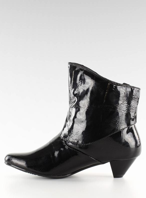 Boty s lukem 5196-3V černě lakované černý 2