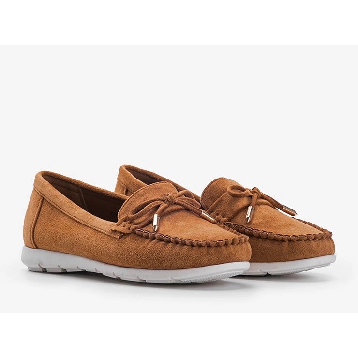 Hnědé eko semišové mokasíny s lukem Mckayla hnědý 1