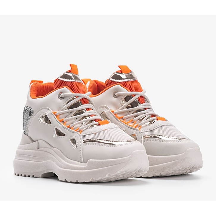 Bílé a béžové tenisky Felicie béžový bílý 1