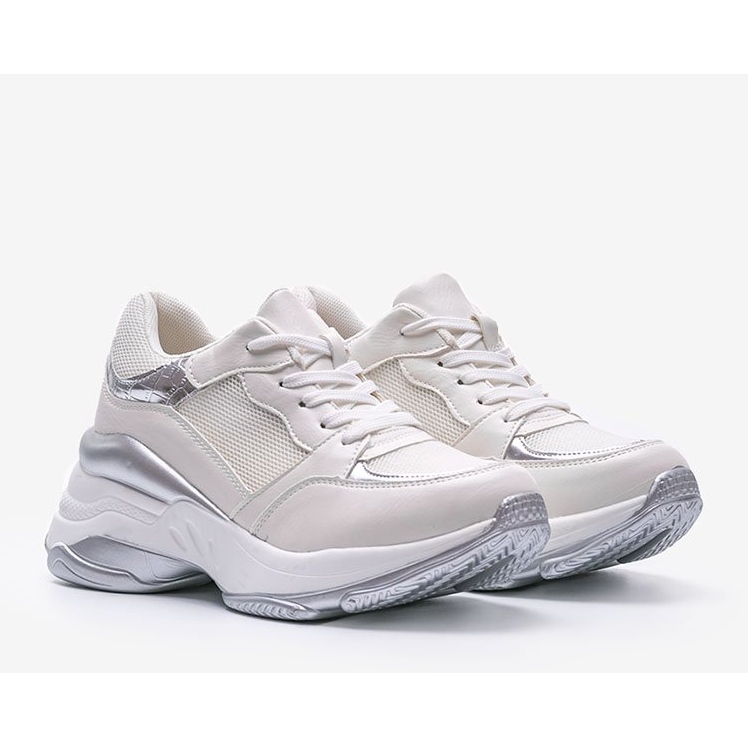 Stříbrné tenisky s tlustou podrážkou Lydia bílý 1