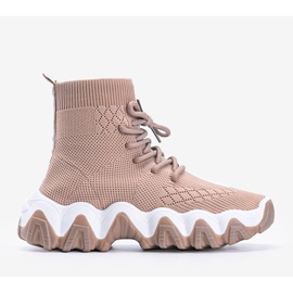 Khaki Gisselle ponožkové tenisky béžový 1 Khaki Gisselle ponožkové tenisky béžový 1