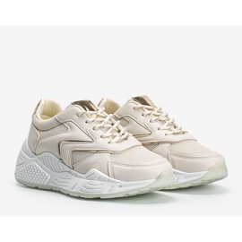 Béžové tenisky se silnou podrážkou s metalickými detaily Kenna béžový 1