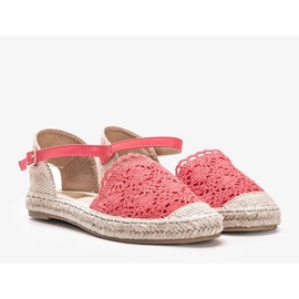 Červené espadrilky s dětskou krajkou červený 1