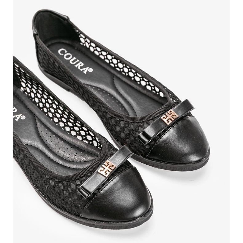 Kaley černé prolamované baleríny černá 1