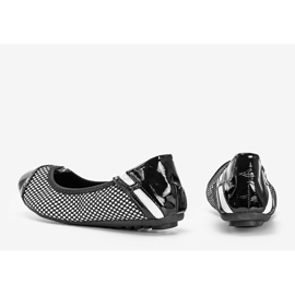 Černě lakované balerínky Debbie bílý černá 1