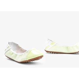 Debbieiny zelené pastelové lakované balerínky bílý zelená 1