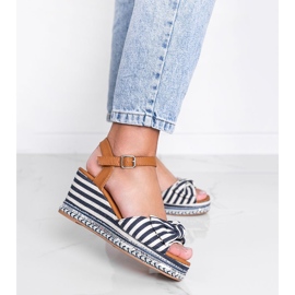 Modrobílé klínové sandály Dulce bílý modrý 1