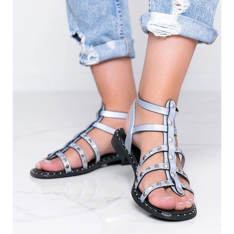 Kovové gladiátorské sandály Xana blue modrý 1