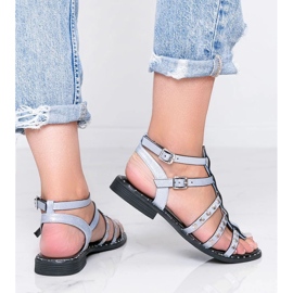 Kovové gladiátorské sandály Xana blue modrý 2