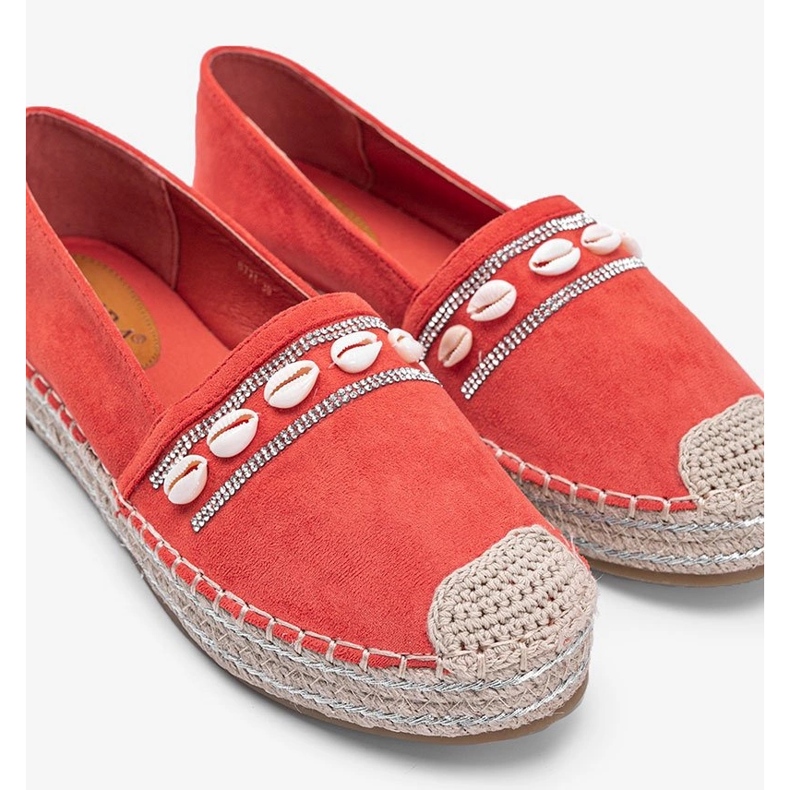 Oranžové espadrilky s mušlemi Side Side pomerančový 1
