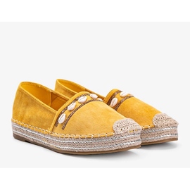 Hořčičné espadrilky s mušlemi Side Side žluť 1