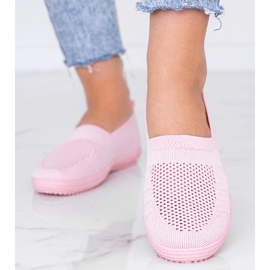 Tmavě růžové tenisky Slip On prolamované růžový 1 Tmavě růžové tenisky Slip On prolamované růžový 1