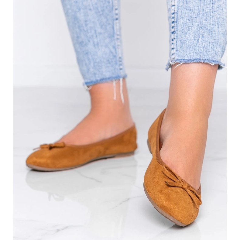 Hnědé balerínky s mašlí Angelina hnědý 1